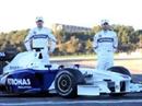 Robert Kubica und Nick Heidfeld hinter ihrem Arbeitsgerät, dem BMW-Sauber «F1.09».