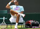 Roger Federer im training.