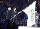 Jaques Rogge bei der Übergabe der Olympischen Flagge an Eduardo Paes.