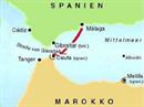 Die spanische Exklave Ceuta auf dem afrikanischen Kontinent.
