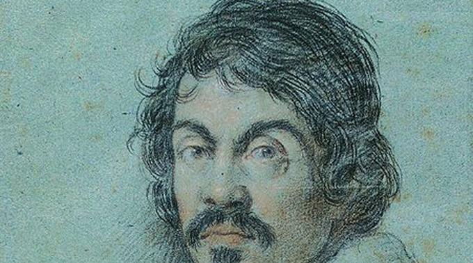 Posthume Porträtzeichnung Caravaggios von Ottavio Leoni, um 1614.