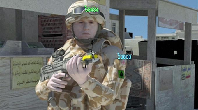 «Umweltfreundlicher» Soldat in der Simulation.