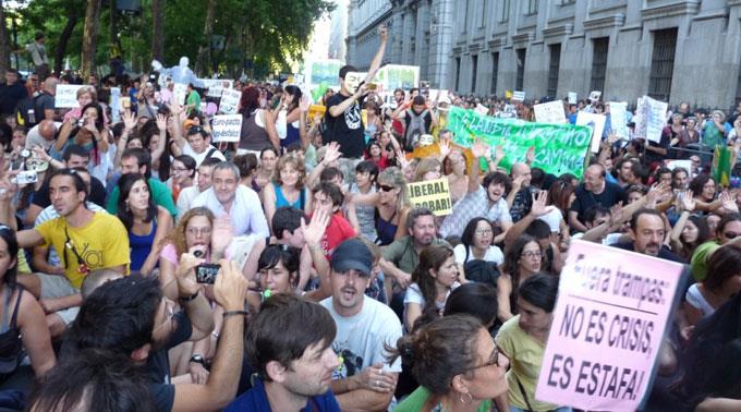Demonstranten in Madrid. (Bild vom 24. Juli 2011)