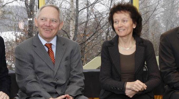 Der deutsche Finanzminister Wolfgang Schäuble und die Finanzministerin Eveline Widmer-Schlumpf. (Archivbild)