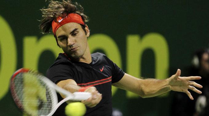 Roger Federer in Aktion.