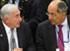 Youssef Boutros-Ghali (r) und Dominique Strauss-Kahn im Gespräch.