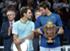 Roger Federer und Juan Martin Del Potro nach der Siegerehrung.