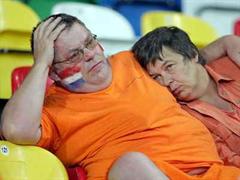 Die Oranje-Fans verhielten sich nach dem Ausscheiden ruhig.